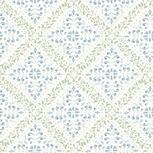 4516 Nyborg Light Blue and Green Anno Wallpaper by Boråstapeter