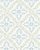 4516 Nyborg Light Blue and Green Anno Wallpaper by Boråstapeter
