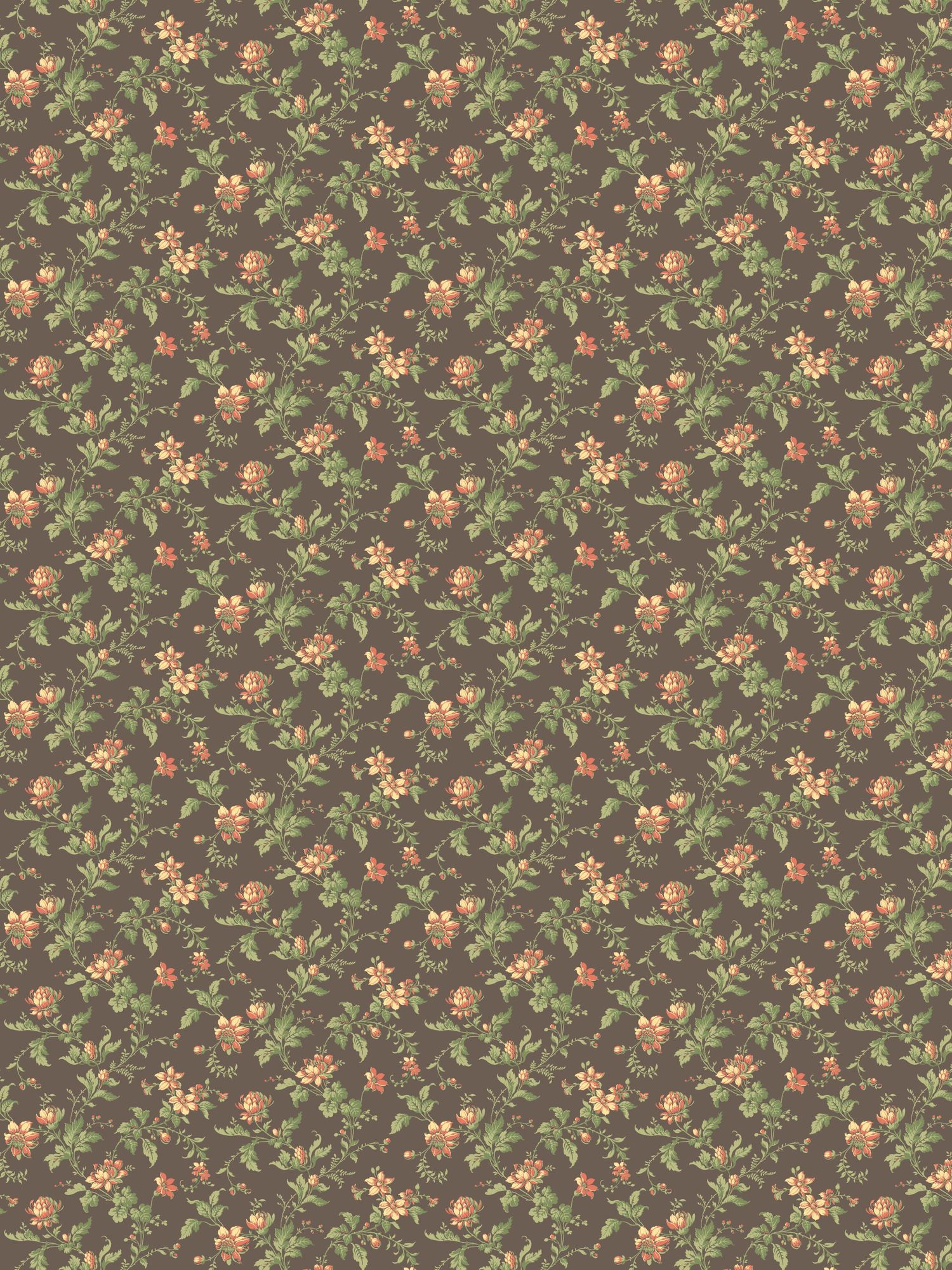 4517 Blomslinga Black and Green Anno Wallpaper by Boråstapeter