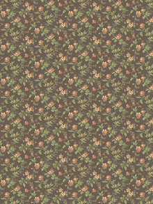 4517 Blomslinga Black and Green Anno Wallpaper by Boråstapeter