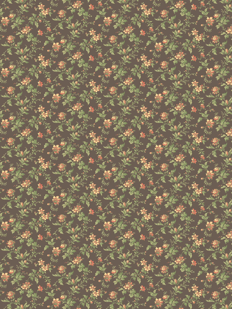 4517 Blomslinga Black and Green Anno Wallpaper by Boråstapeter