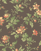 4517 Blomslinga Black and Green Anno Wallpaper by Boråstapeter