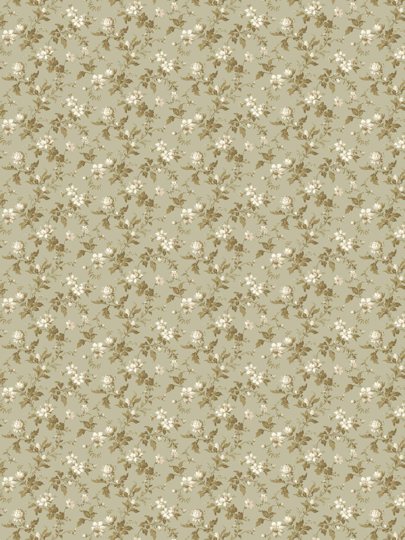 4518 Blomslinga Green Anno Wallpaper by Boråstapeter