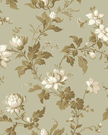 4518 Blomslinga Green Anno Wallpaper by Boråstapeter