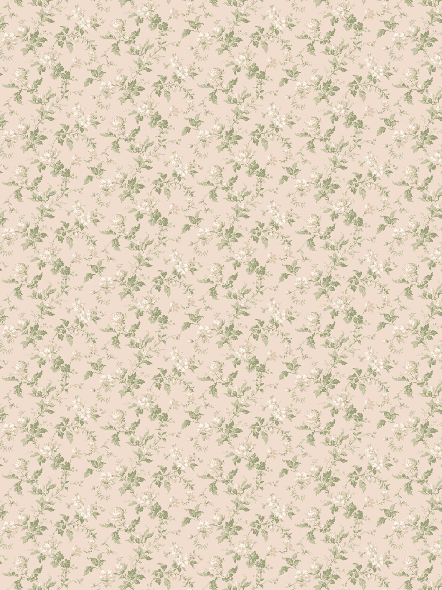 4519 Blomslinga White and Green Anno Wallpaper by Boråstapeter