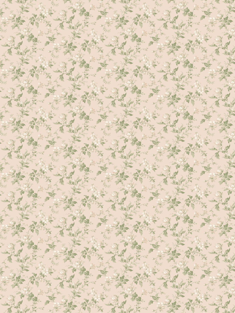 4519 Blomslinga White and Green Anno Wallpaper by Boråstapeter