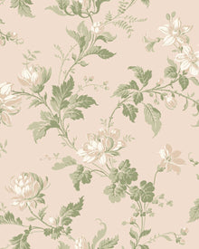 4519 Blomslinga White and Green Anno Wallpaper by Boråstapeter