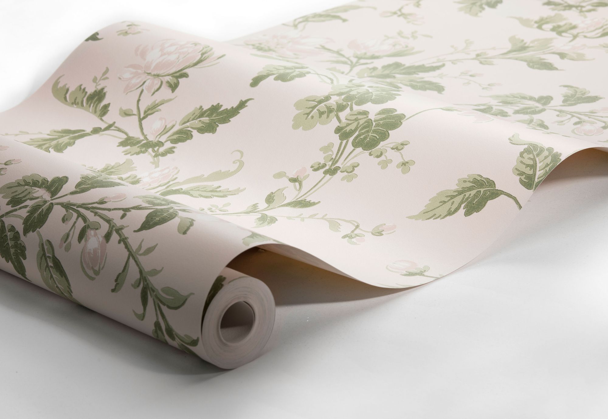 4519 Blomslinga White and Green Anno Wallpaper by Boråstapeter