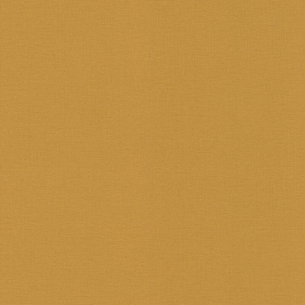 452075 Linen Plain Texture Denzo II Mustard Wallpaper by Rasch