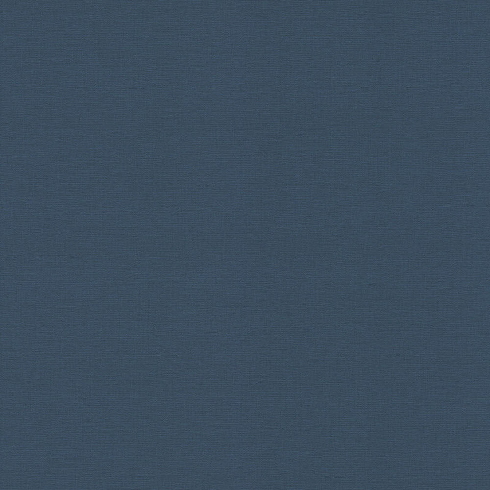 452082 Linen Plain Texture Denzo II Navy Wallpaper by Rasch