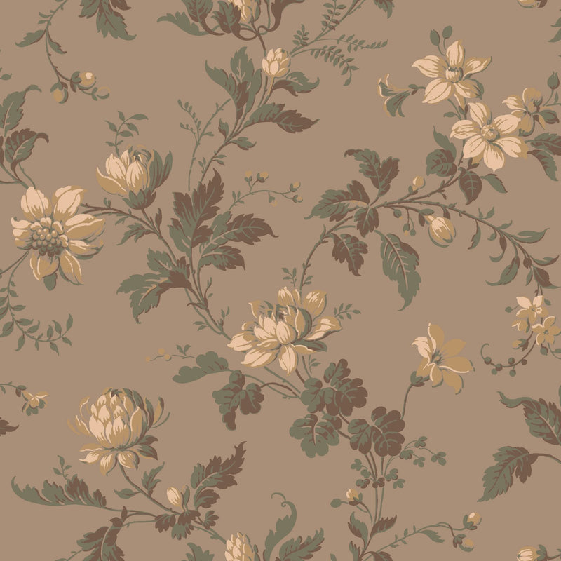 4520 Blomslinga Brown Anno Wallpaper by Boråstapeter