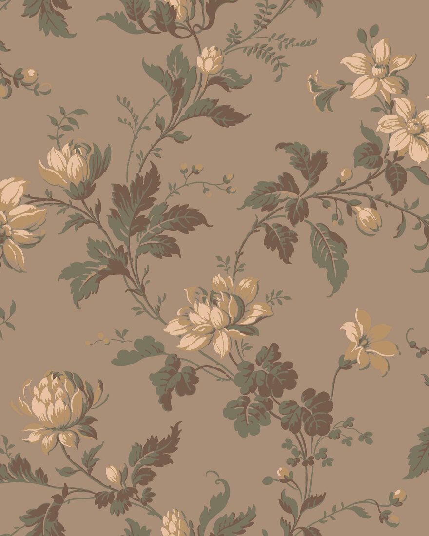 4520 Blomslinga Brown Anno Wallpaper by Boråstapeter