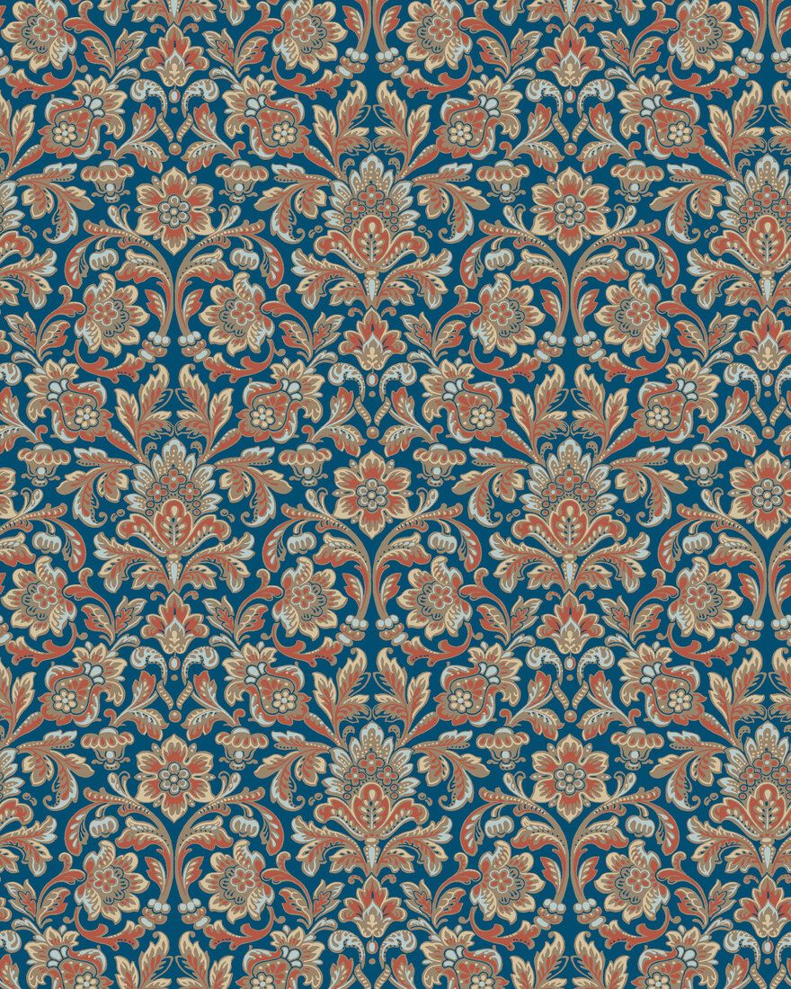 4521 Foglavik Dark Blue and Brown Anno Wallpaper by Boråstapeter