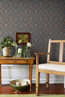 4521 Foglavik Dark Blue and Brown Anno Wallpaper by Boråstapeter