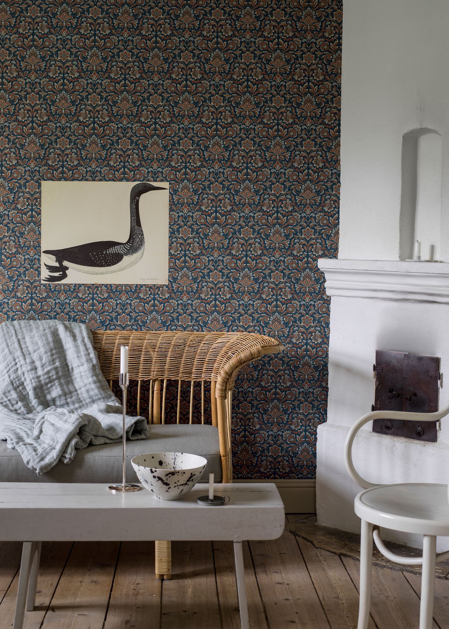 4521 Foglavik Dark Blue and Brown Anno Wallpaper by Boråstapeter