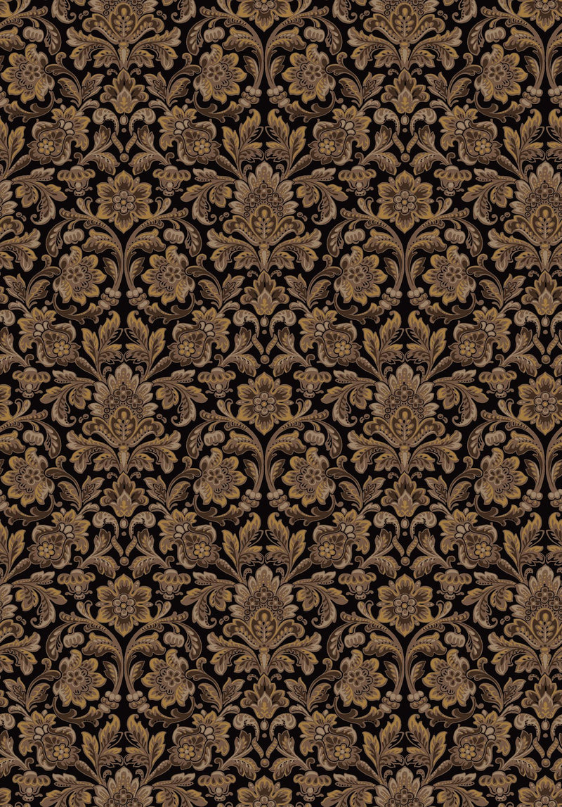 4522 Foglavik Black and Brown Anno Wallpaper by Boråstapeter
