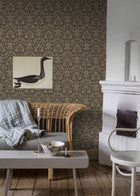 4522 Foglavik Black and Brown Anno Wallpaper by Boråstapeter