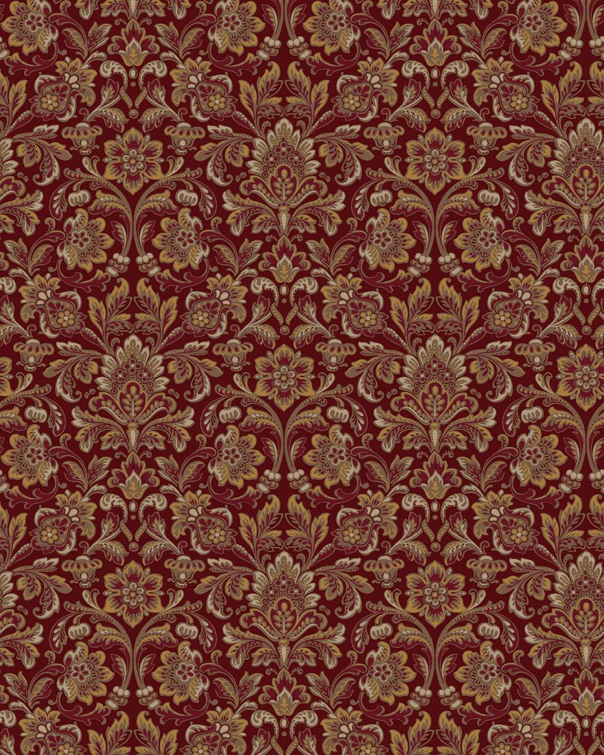 4523 Foglavik Dark Red Anno Wallpaper by Boråstapeter