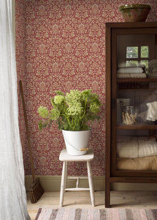 4523 Foglavik Dark Red Anno Wallpaper by Boråstapeter