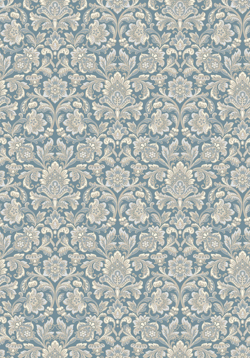 4524 Foglavik Blue Anno Wallpaper by Boråstapeter