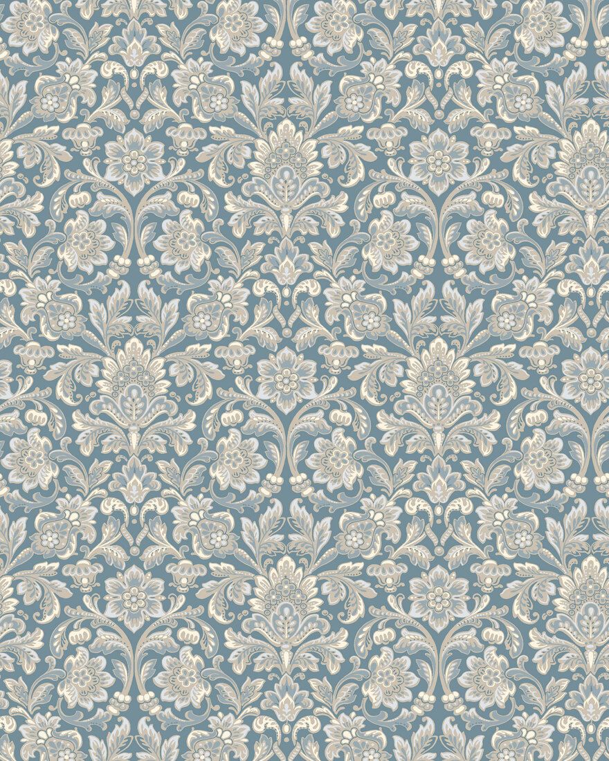 4524 Foglavik Blue Anno Wallpaper by Boråstapeter