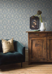 4524 Foglavik Blue Anno Wallpaper by Boråstapeter