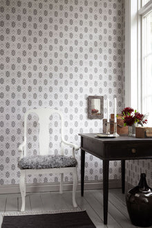 4525 Pigkammaren White and Black Anno Wallpaper by Boråstapeter