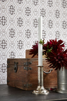 4525 Pigkammaren White and Black Anno Wallpaper by Boråstapeter