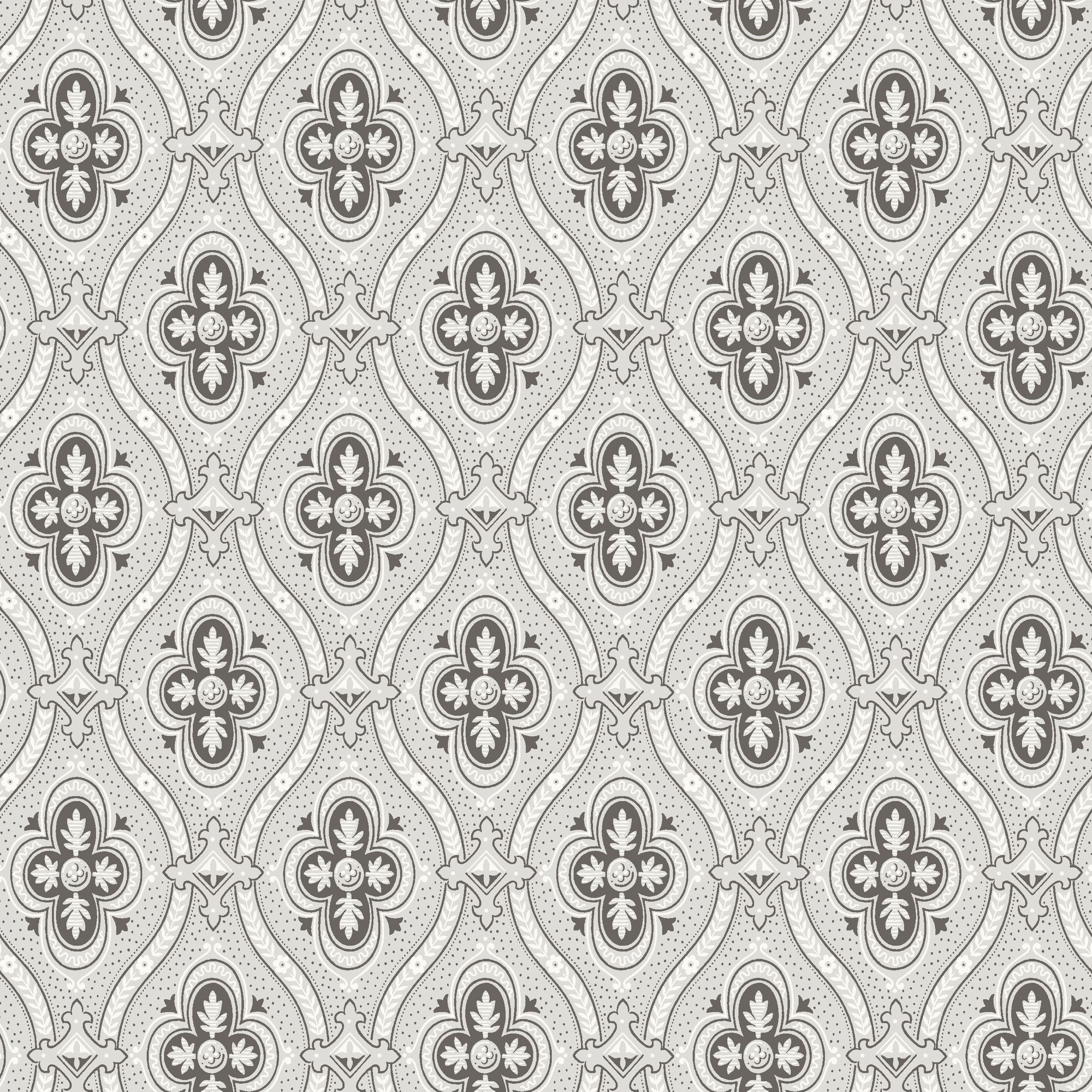4525 Pigkammaren White and Black Anno Wallpaper by Boråstapeter