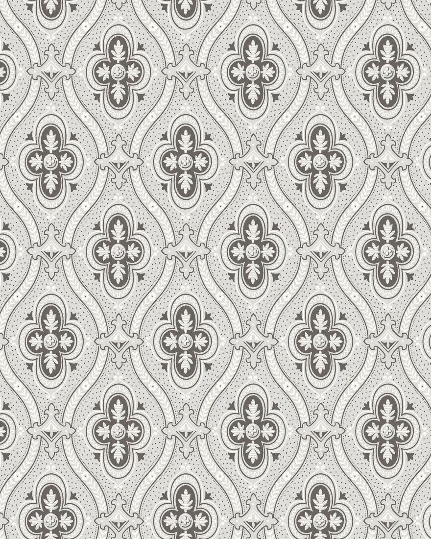 4525 Pigkammaren White and Black Anno Wallpaper by Boråstapeter