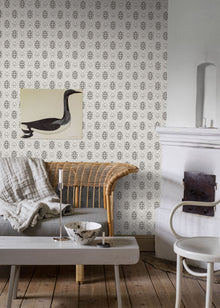 4525 Pigkammaren White and Black Anno Wallpaper by Boråstapeter