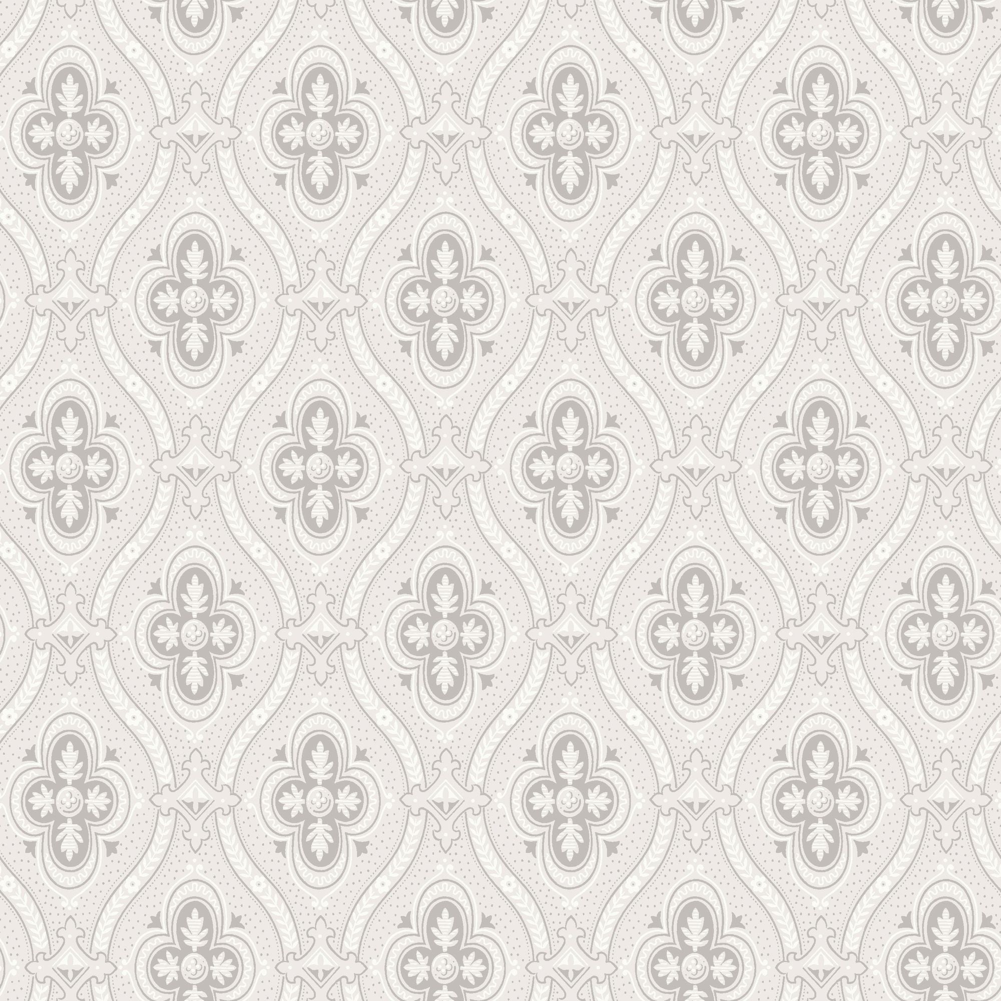 4526 Pigkammaren White and Grey Anno Wallpaper by Boråstapeter