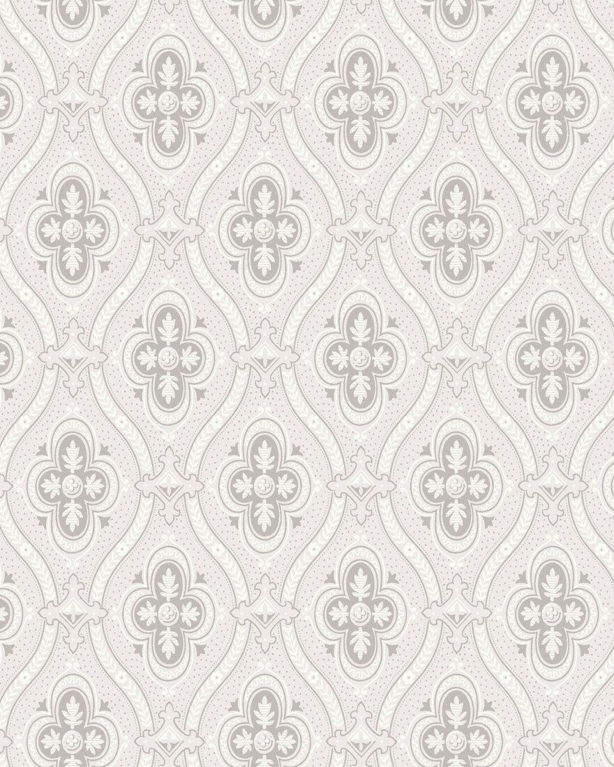 4526 Pigkammaren White and Grey Anno Wallpaper by Boråstapeter