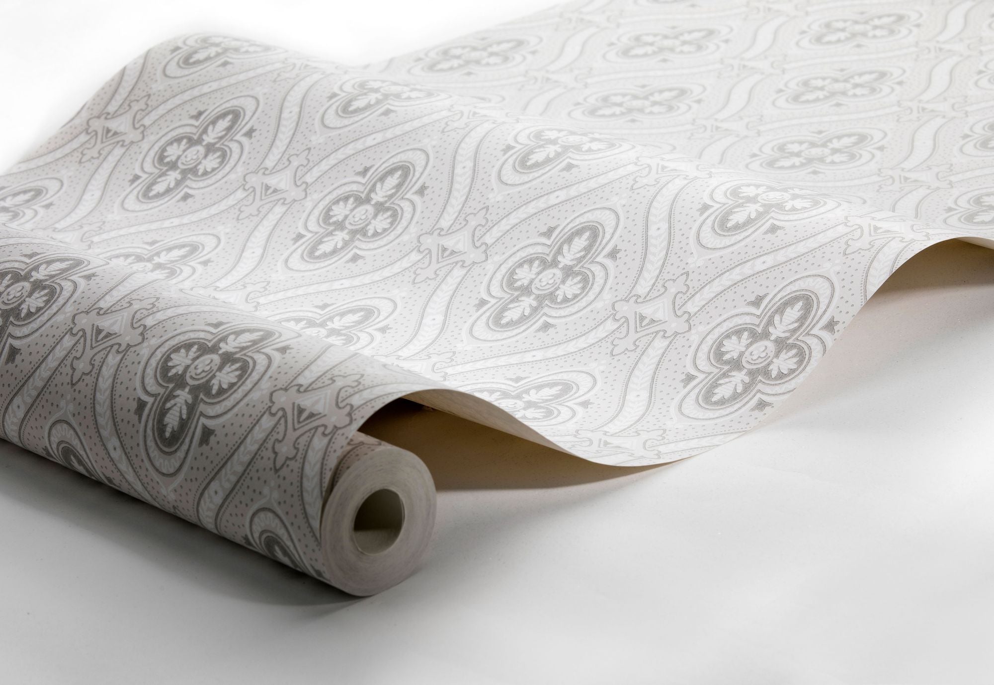 4526 Pigkammaren White and Grey Anno Wallpaper by Boråstapeter