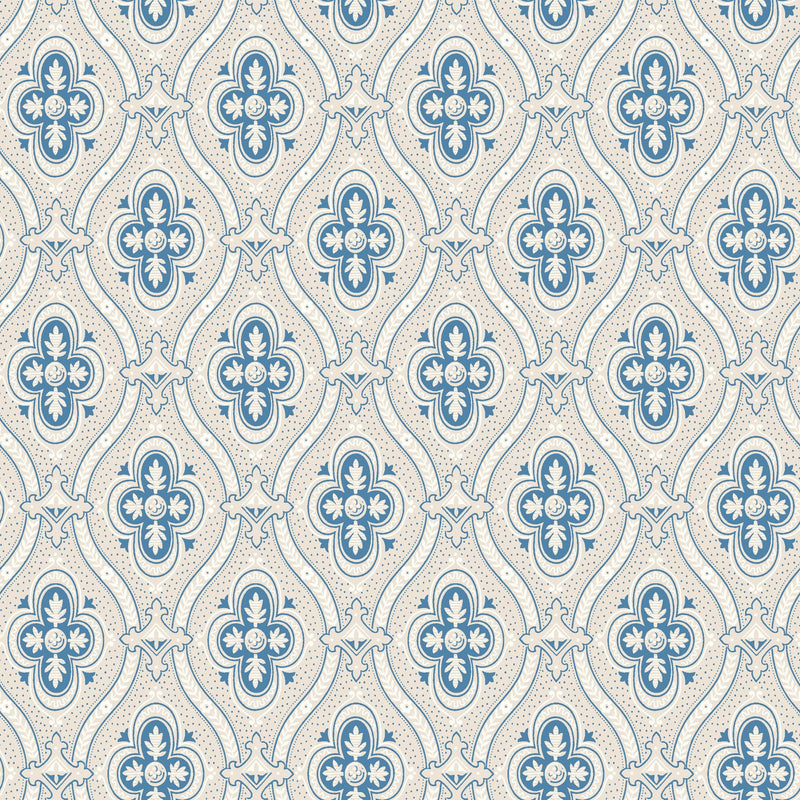 4527 Pigkammaren Blue and White Anno Wallpaper by Boråstapeter