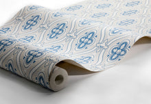 4527 Pigkammaren Blue and White Anno Wallpaper by Boråstapeter