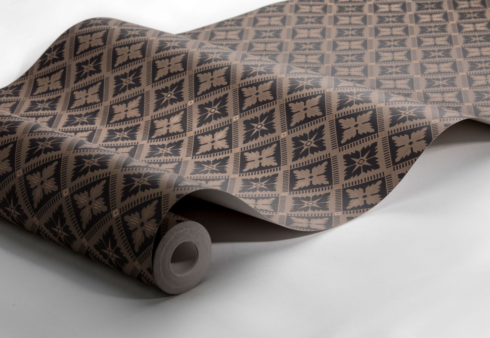 4529 Loka Dark Brown Anno Wallpaper by Boråstapeter