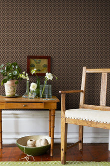 4529 Loka Dark Brown Anno Wallpaper by Boråstapeter