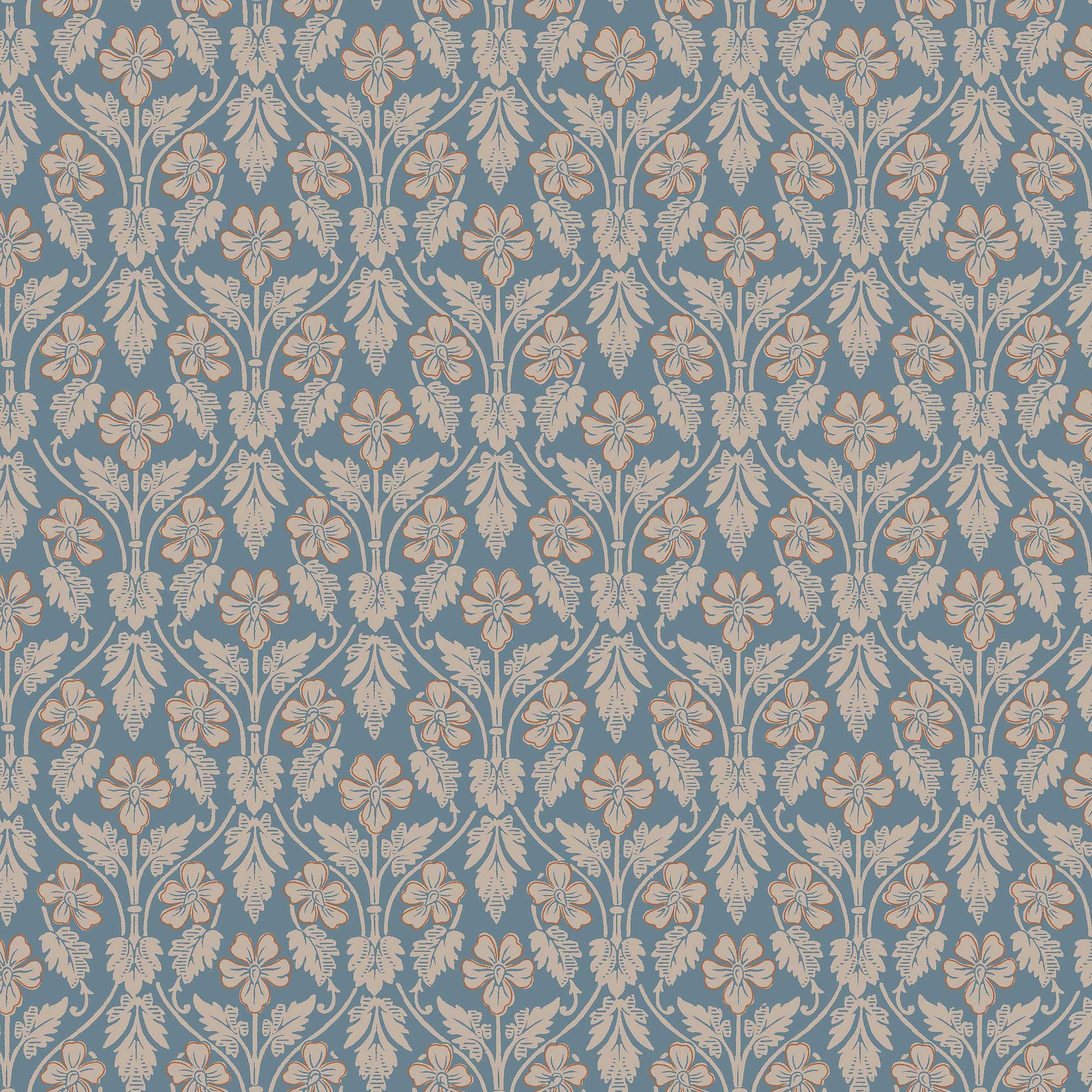 4535 Nora Blue and Beige Icons Wallpaper by Boråstapeter