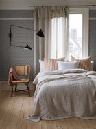 4535 Nora Blue and Beige Icons Wallpaper by Boråstapeter