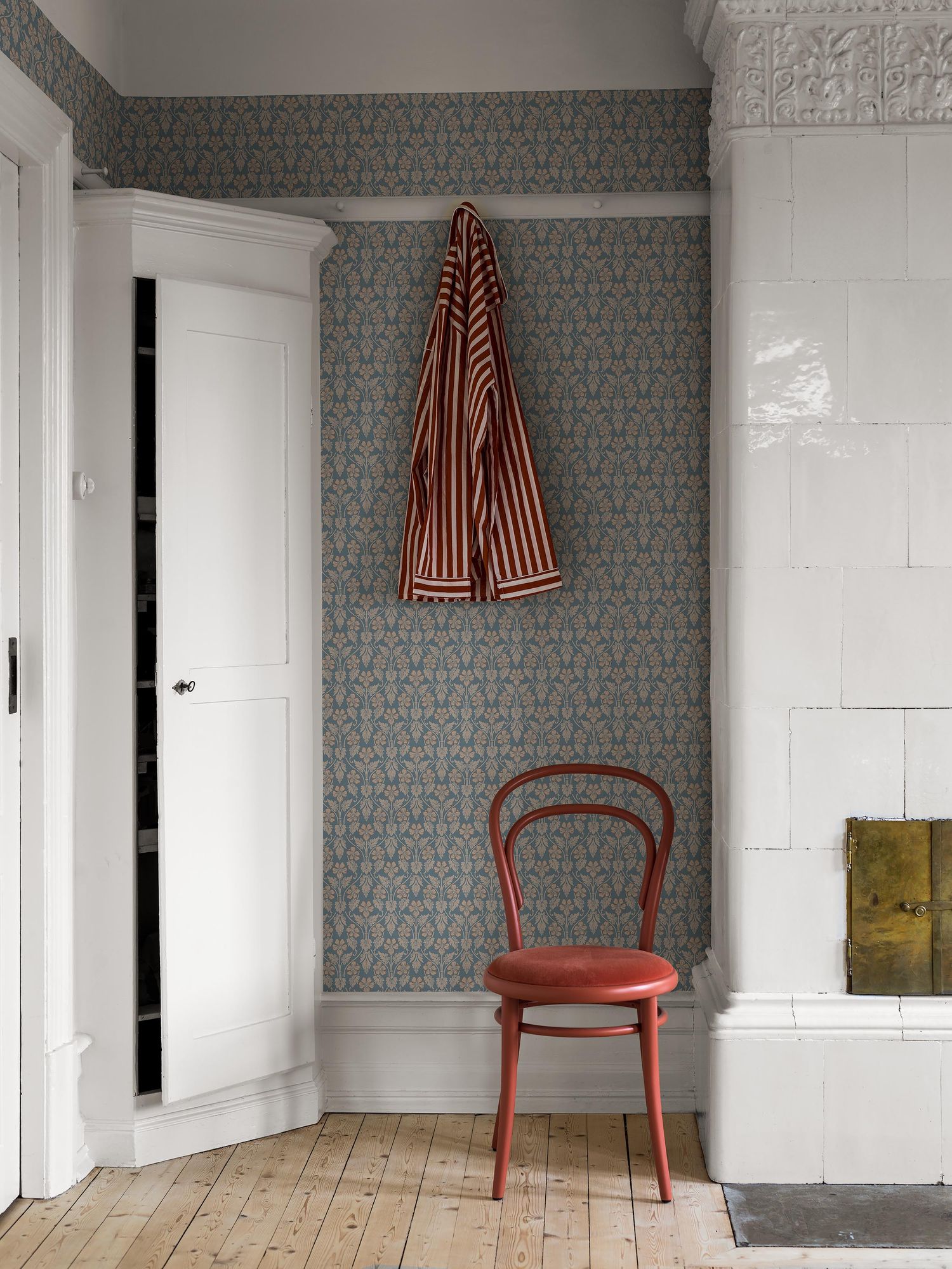 4535 Nora Blue and Beige Icons Wallpaper by Boråstapeter