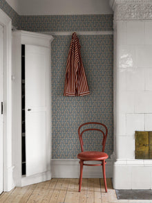 4535 Nora Blue and Beige Icons Wallpaper by Boråstapeter