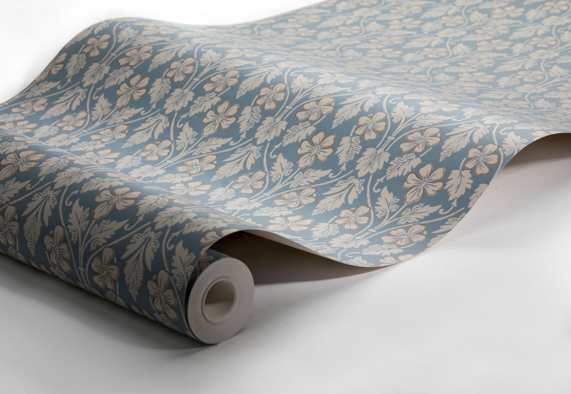 4535 Nora Blue and Beige Icons Wallpaper by Boråstapeter