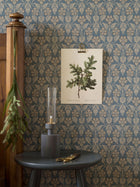 4535 Nora Blue and Beige Icons Wallpaper by Boråstapeter