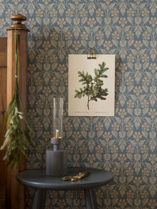 4535 Nora Blue and Beige Icons Wallpaper by Boråstapeter