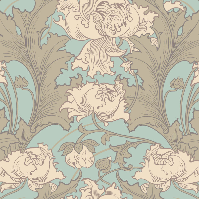 4538 Siri Blue and Beige Anno Wallpaper by Boråstapeter