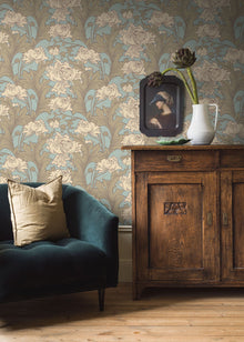 4538 Siri Blue and Beige Anno Wallpaper by Boråstapeter