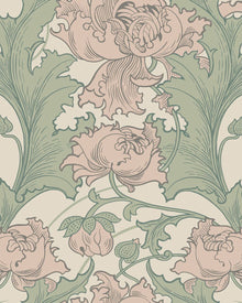 4539 Siri Pink and Green Anno Wallpaper by Boråstapeter