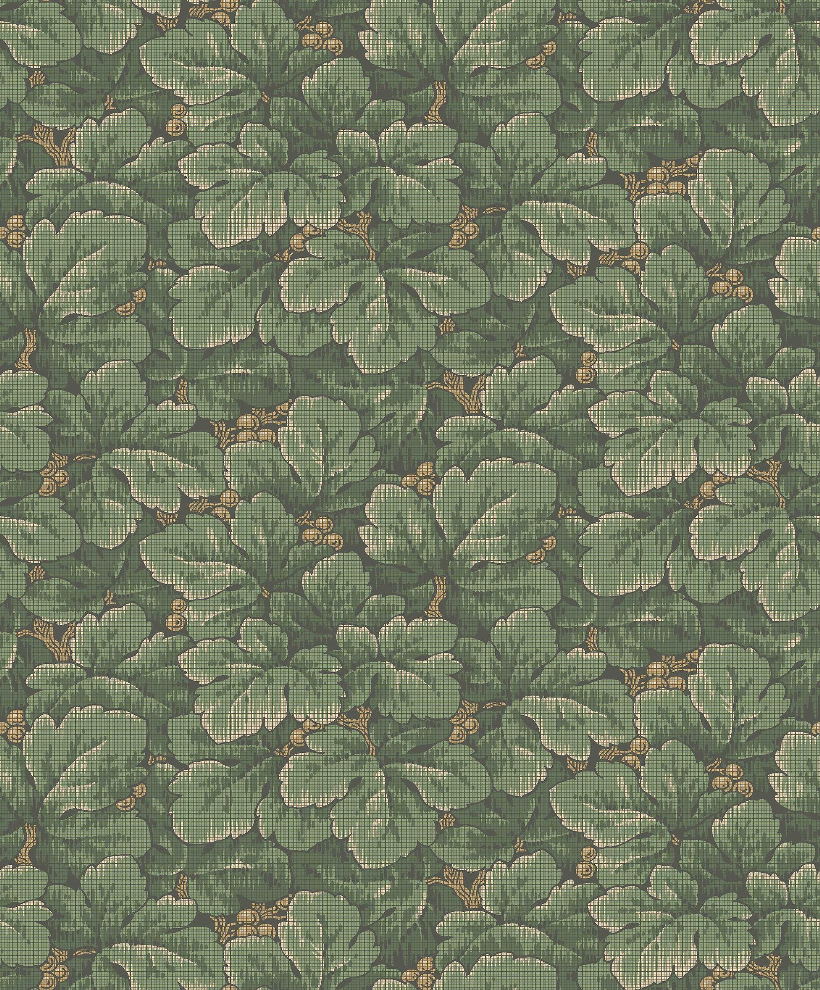 4544 Waldemar Dark Green Anno Wallpaper by Boråstapeter