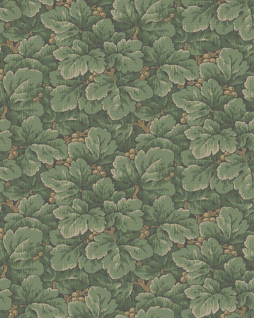 4544 Waldemar Dark Green Icons Wallpaper by Boråstapeter